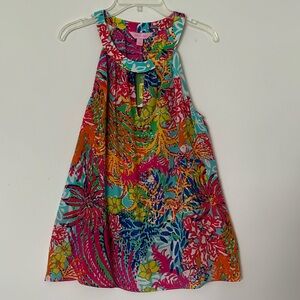 NWT Lily Pulitzer silk multi color sleeveless top, size S.